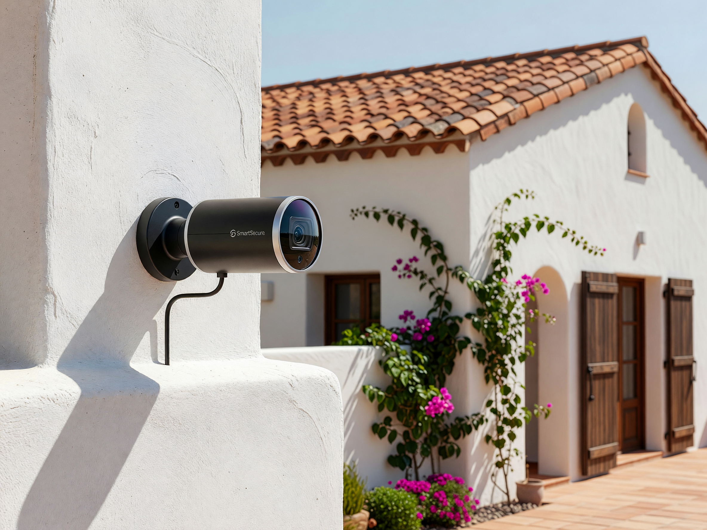 Cámara de seguridad exterior premium con visión nocturna