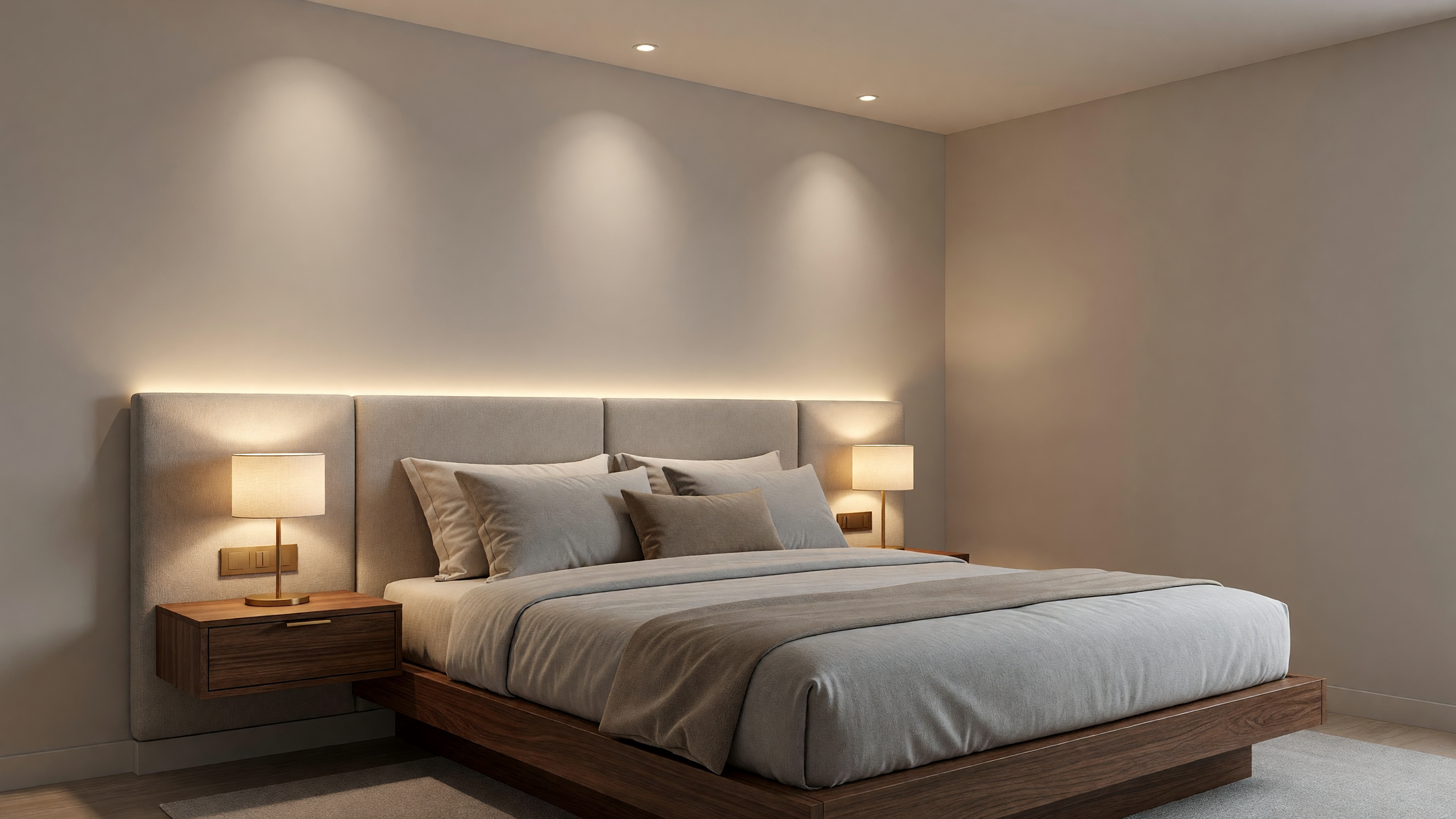 Iluminación inteligente en dormitorio